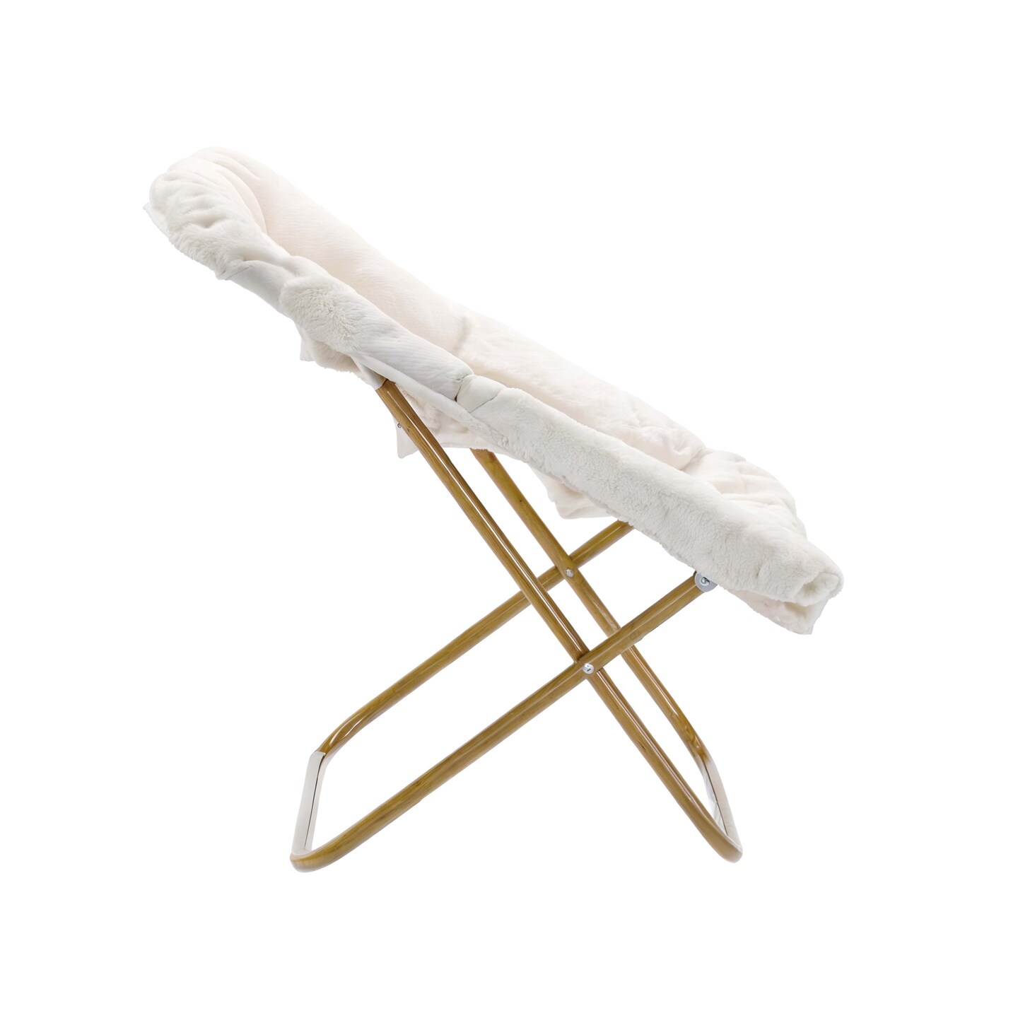 Emma and Oliver Aisling Oversized Folding Saucer Chair and Ottoman for Dorm, Bedroom