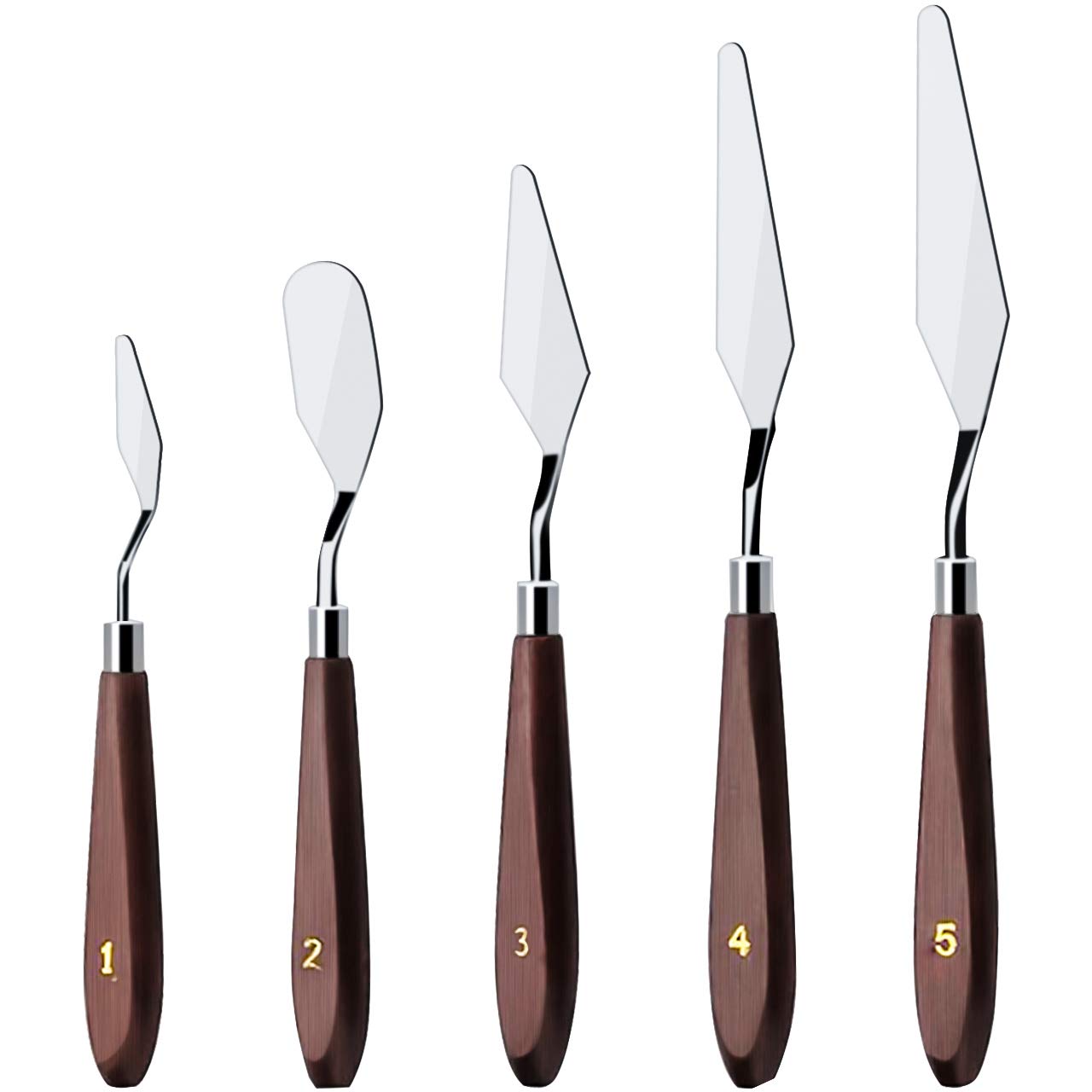 5 Pieces Set Stainless Steel Frosting Baking Pastry Tool Mixing Set Cake Icing Oil Painting Decorating Cream Toner Tool