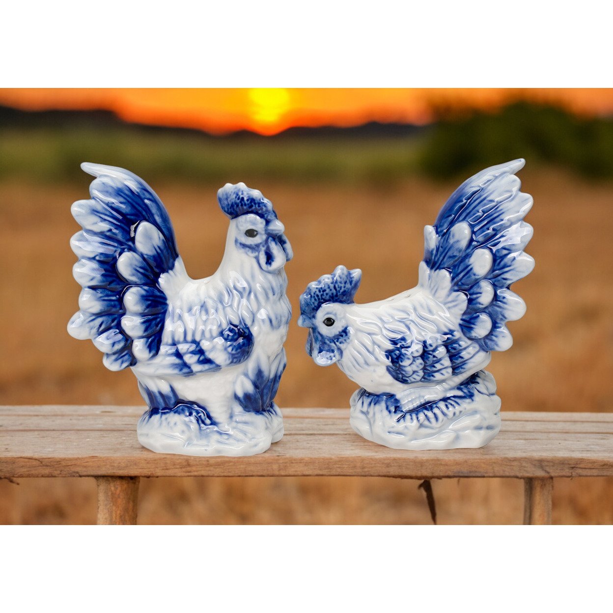 Dutch Blue Ceramic Rooster Salt And Pepper Shakers | Michaels