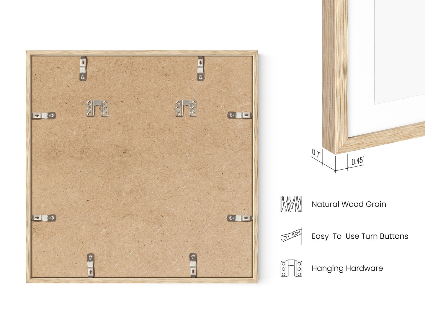 Natural Oak Wood Picture Frame By Haus and Hues