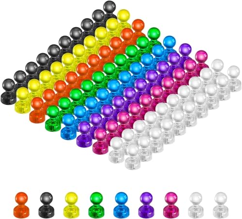 90 Pieces Colorful Strong Magnetic Push Pin Magnets, Office Classroom Magnets,8 Assorted Color, Perfect to use as Kitchen Home and School, Map Magnets,Whiteboard Magnets