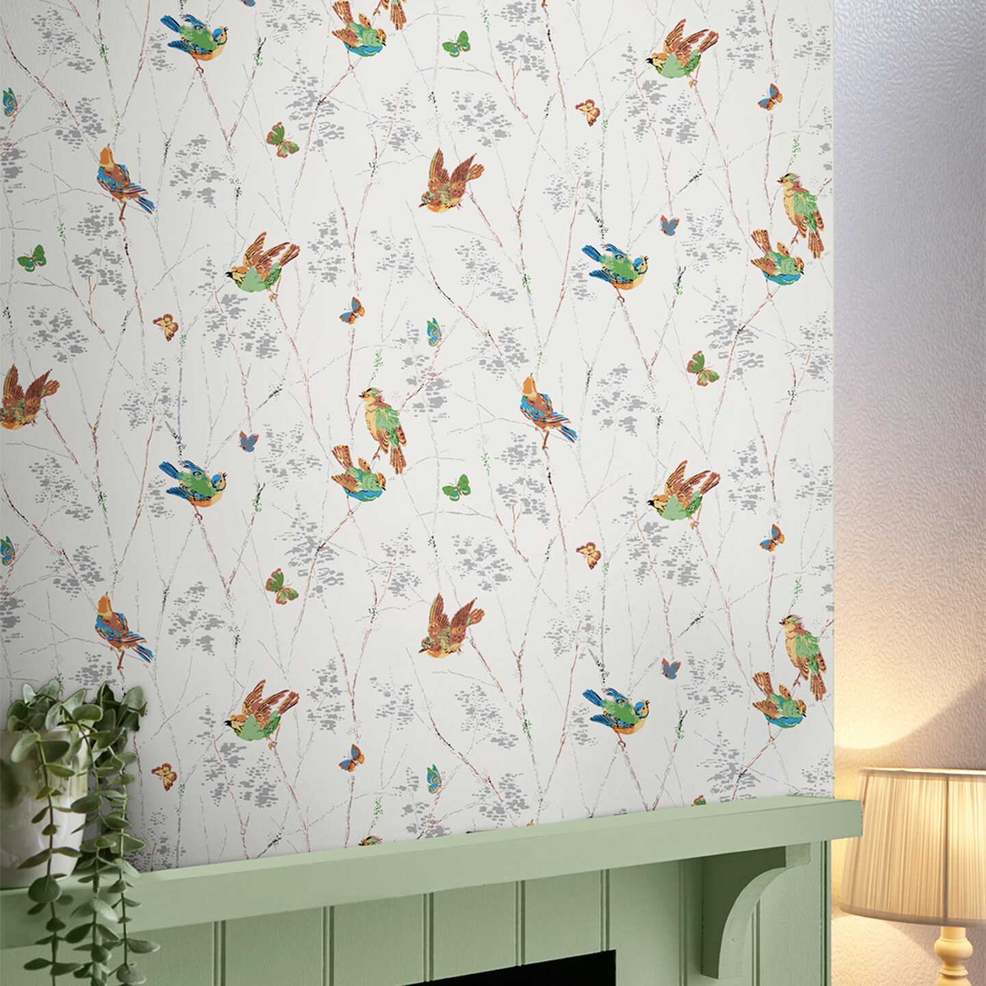 Laura Ashley Aviary Natural Wallpaper