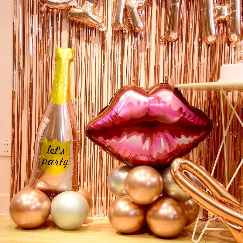 Rose Gold birthday decorations for women &#xFF0C;happy birthday party decorations for girls&#xFF0C;Rose Gold Fringe Curtain&#xFF0C;happy birthday banner&#xFF0C;happy birthday balloon&#xFF0C;happy birthday balloon letters