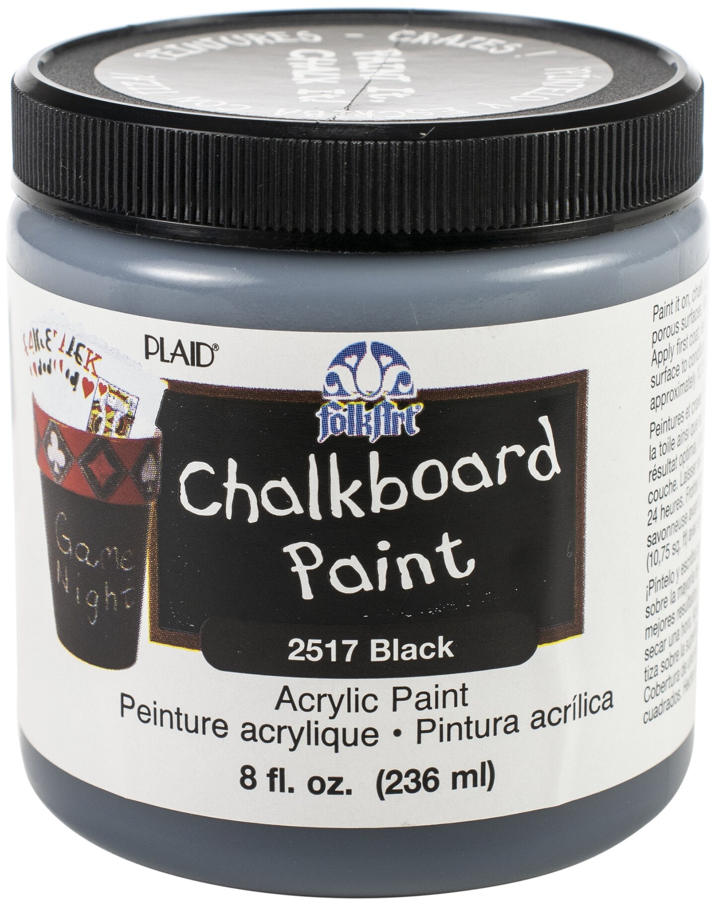 Folkart Chalkboard Paint 8Oz-Black