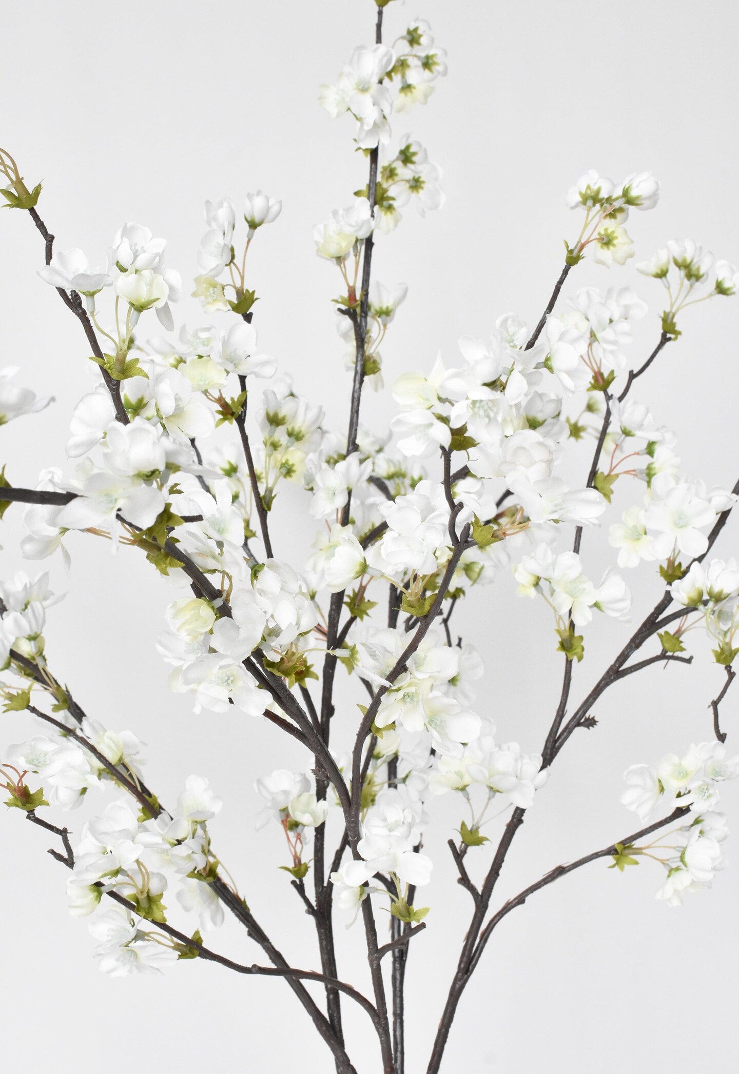 36&#x22; Faux Quince Blossom Cream / White Stem Flowering Branch