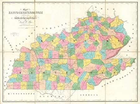 Map of Kentucky and Tennessee, 1839 Poster Print by David Burr - Item # VARPDX294973