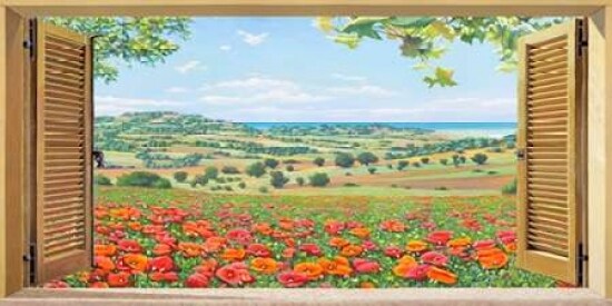Finestra su campo di papaveri Poster Print by Andrea Del Missier - Item # VARPDX2ADM3803