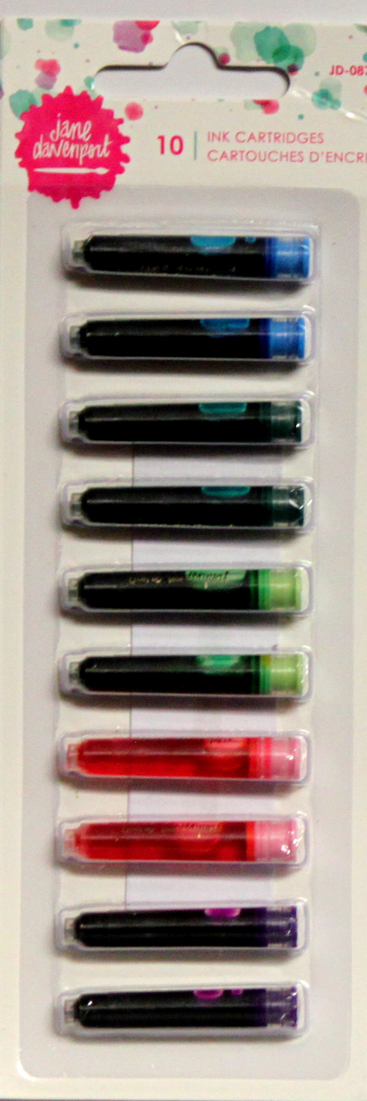 Jane Davenport 10 Ink Cartridges Refills For Inkredible Fountain Ink Pens