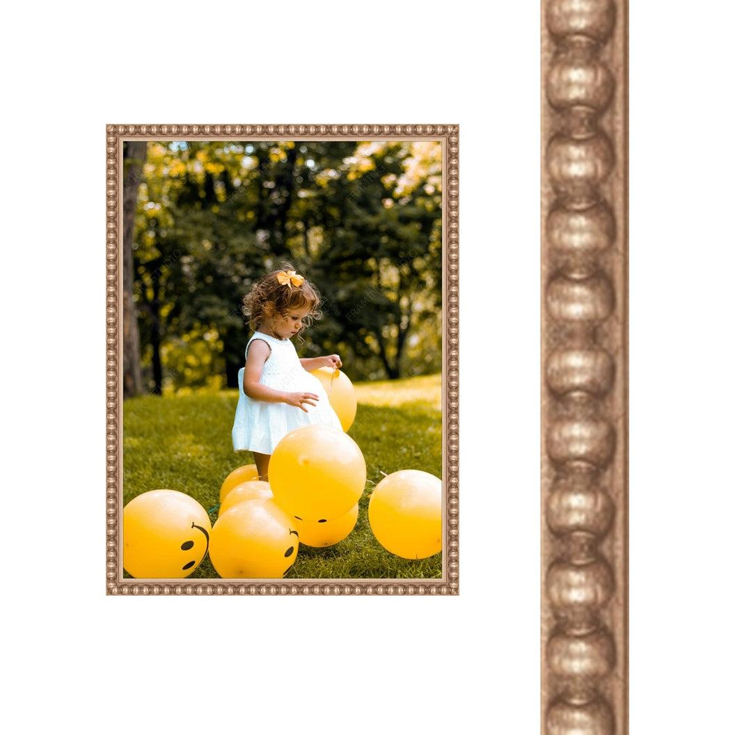 Traditional Silver Leaf Beaded Picture Frame Thin