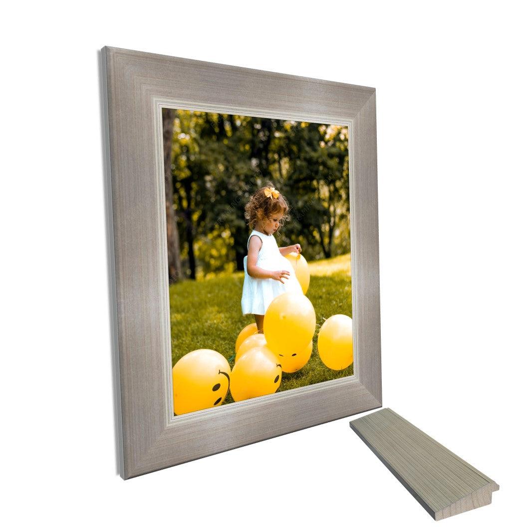 Brushed Metal Silver Picture Frame Industrial Framing