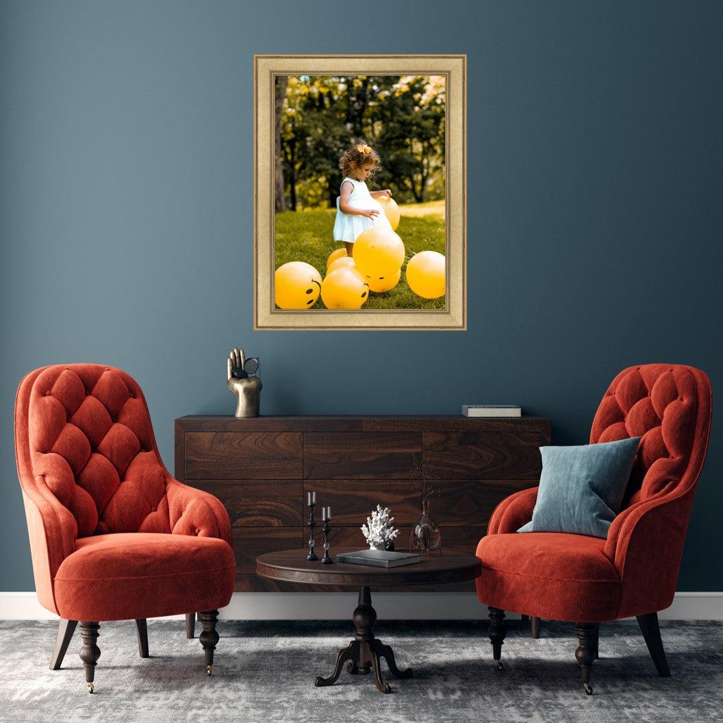 Gold Picture Frame Modern Contemporary with Copper line - Framing