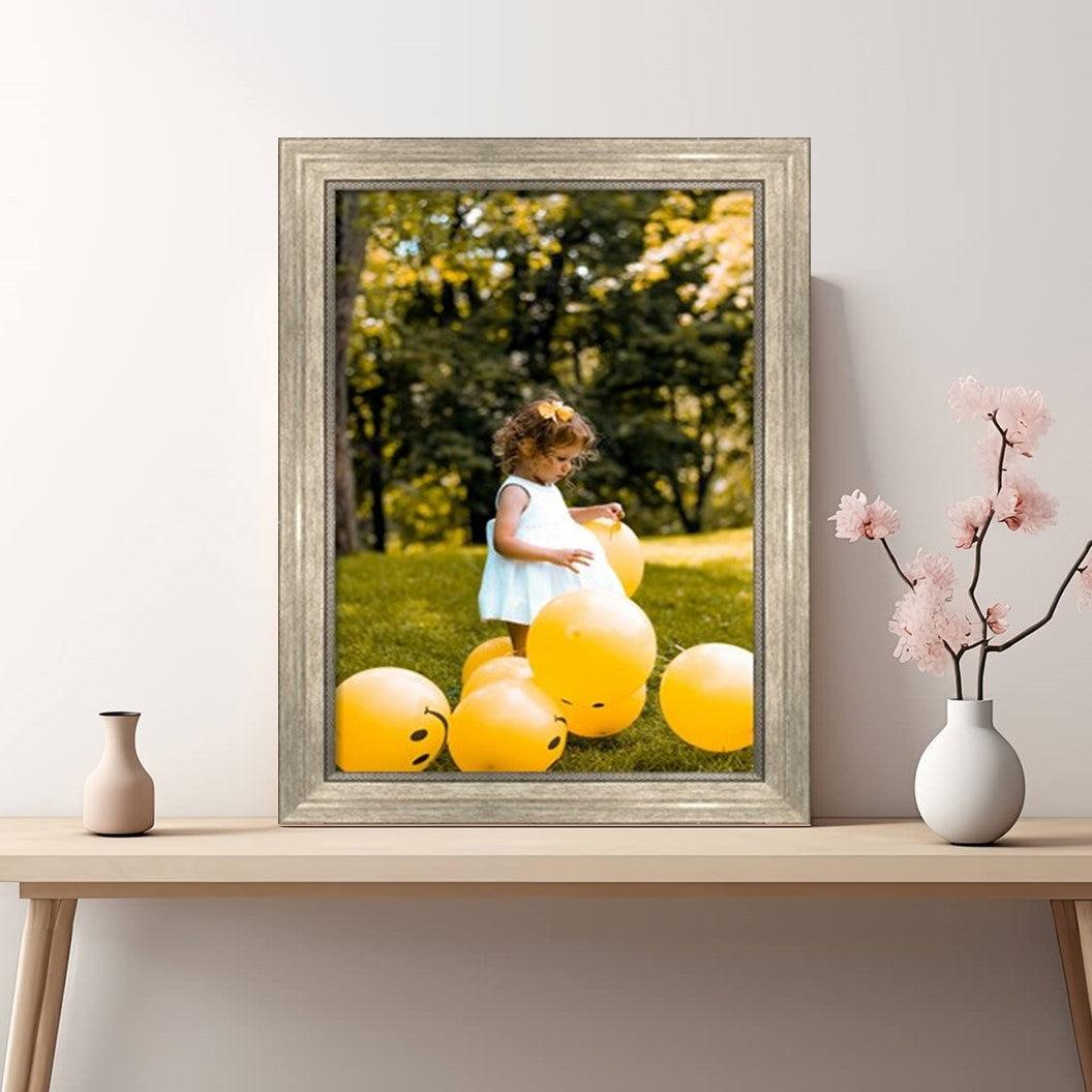 Traditional Champagne Silver Panel Picture Frame 2 inch