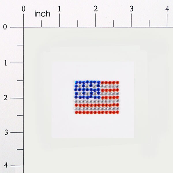 Peel-N-Glitz American Flag Applique/Patch - Red, White, Blue
