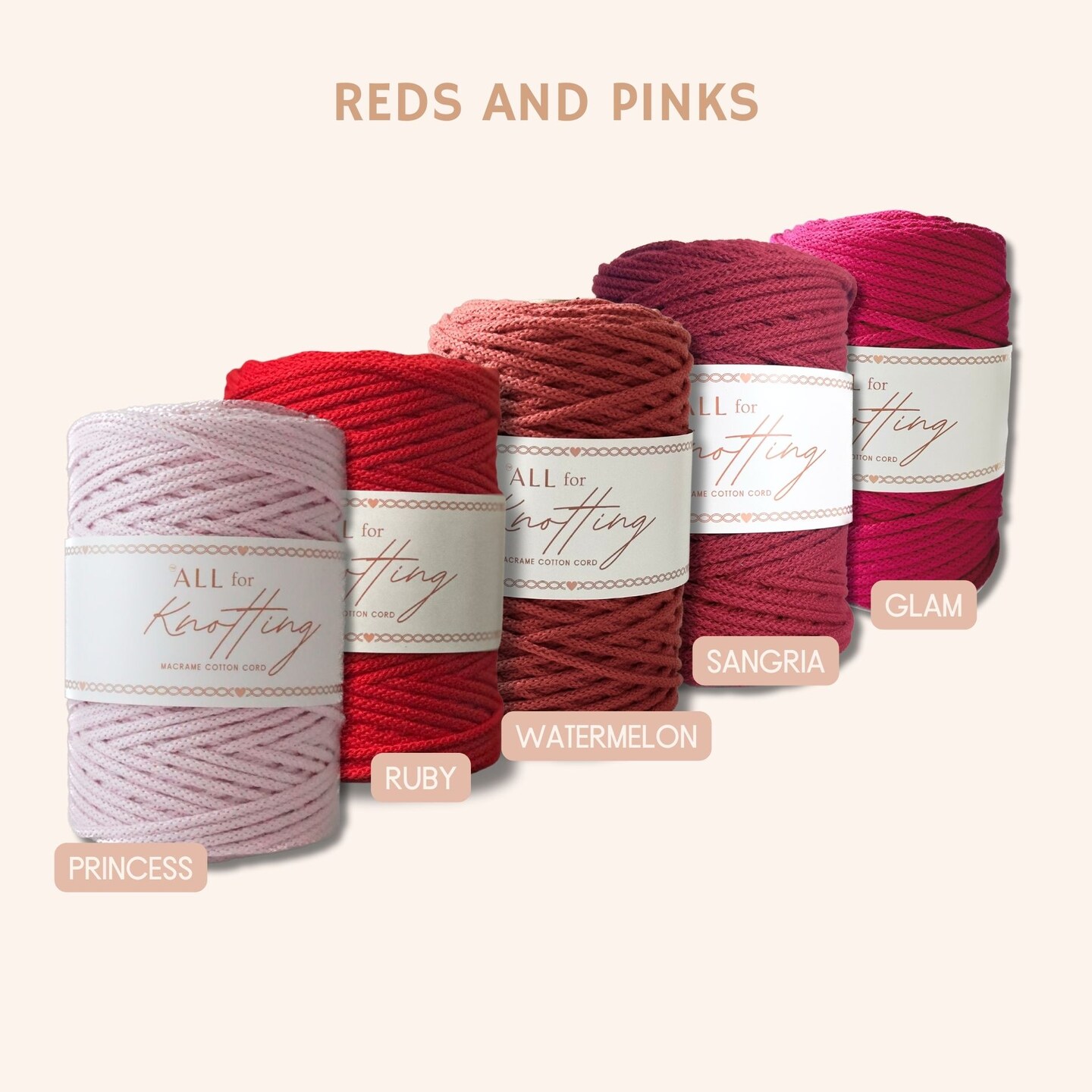 5mm Braided Cords for Macrame, approx 390ft/130yds - All for Knotting