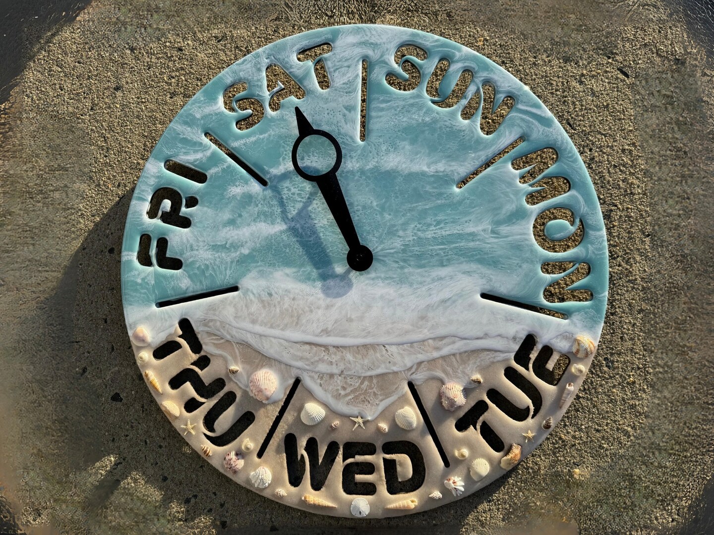 Day of the Week Clock, Office Wall Art Retirement Gifts for Boss Co-worker Husband Wife Women Men Beach Decor Ocean Funny Wedding Vacation product 6