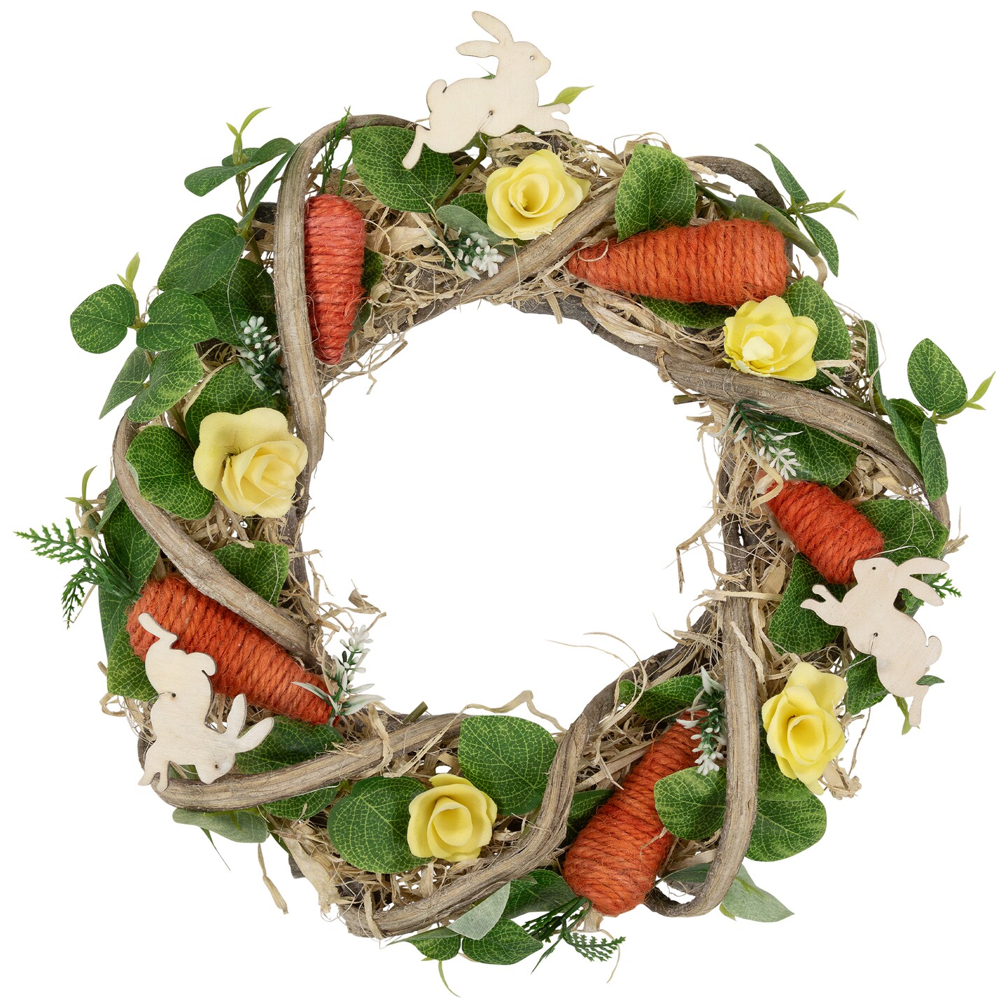 Northlight Mixed Floral and Carrots Artificial Easter Wreath - 11.5&#x22;