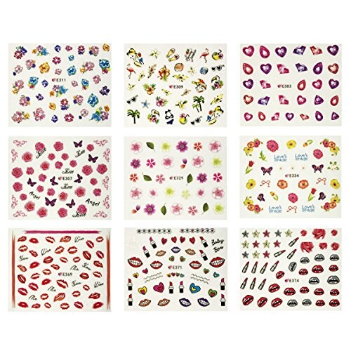 Wrapables Beauty Nail Art Nail Stickers 3d Flower Stickers Set DIY Nail Art, 50 Sheets (2500+ Nail Decal Stickers)