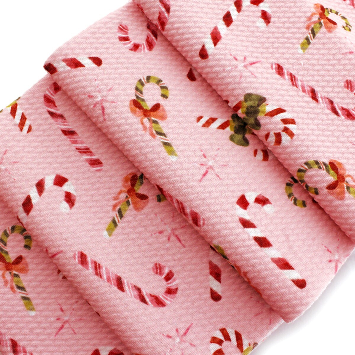 Pink Vintage Candy Canes Bullet Fabric 1 yard