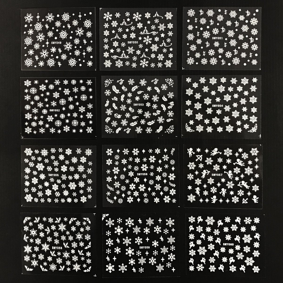 Wrapables Snowflakes Nail Stickers Nail Art 3d Nail Decals, 12 Sheets
