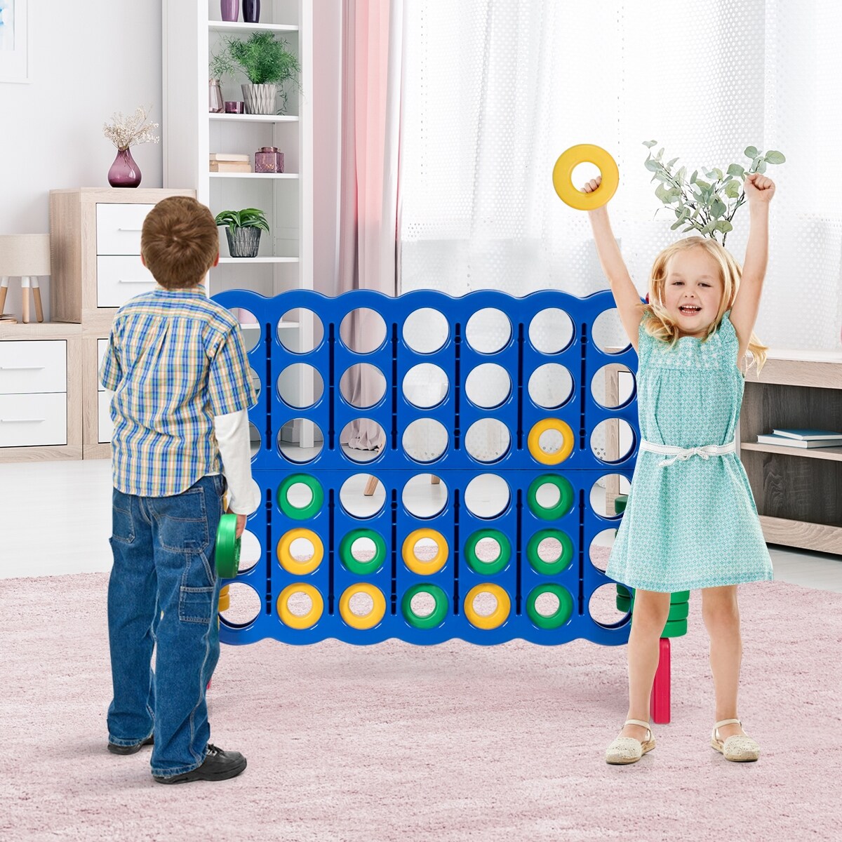 Jumbo 4-to-Score Giant Game Set with 42 Jumbo Rings and Quick-Release Slider