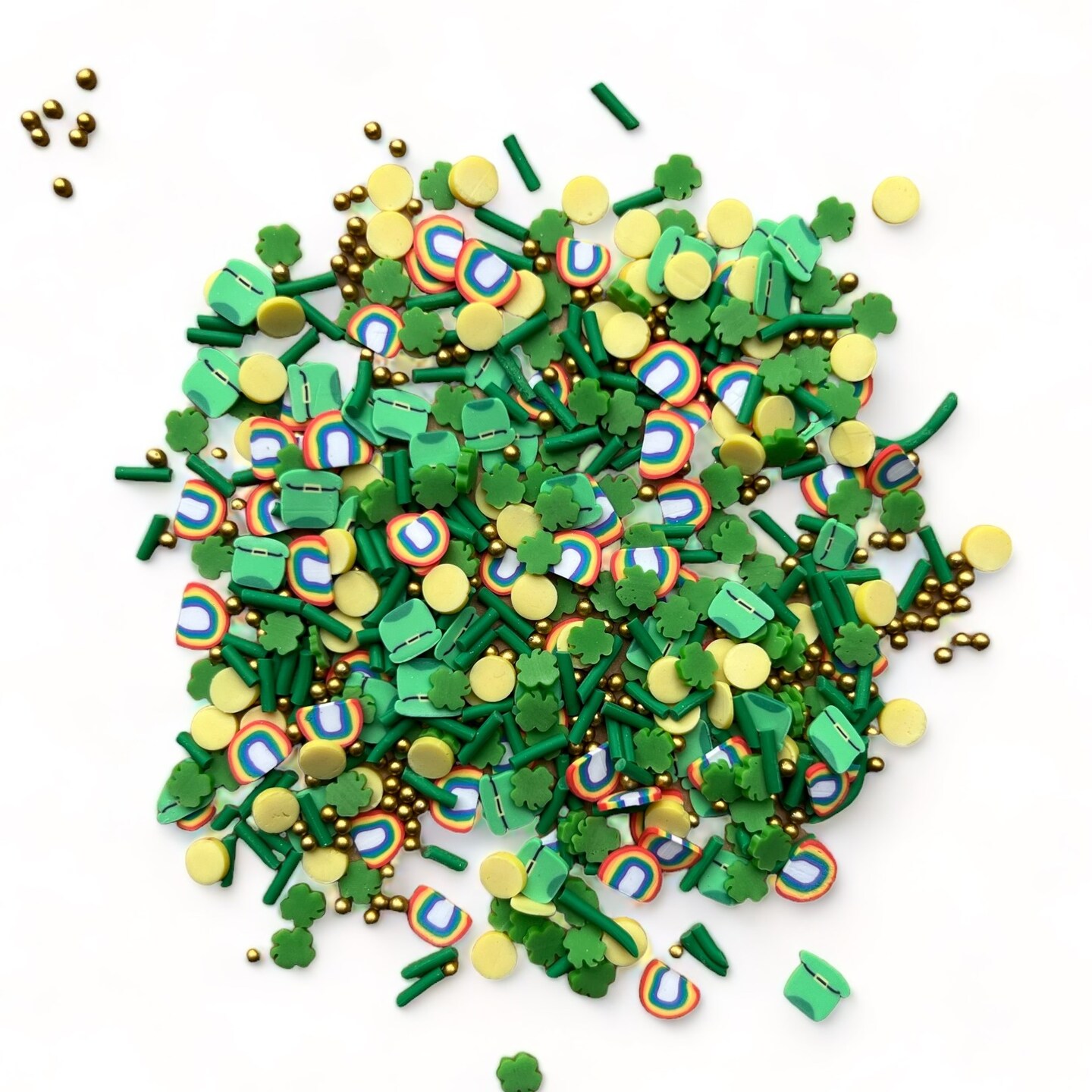 Buttons Galore Sprinkletz DIY Craft Embellishment Polymer Clay Pieces For Slime &#x26; Crafts 36 Grams - 3 Packs of Irish Charm
