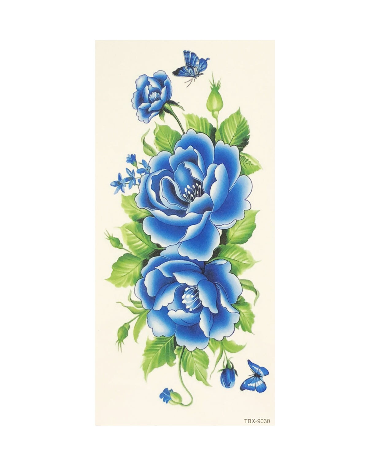 Wrapables Floral Temporary Tattoos Body Art Water Tattoos (8 Sheets), Roses & Peonies