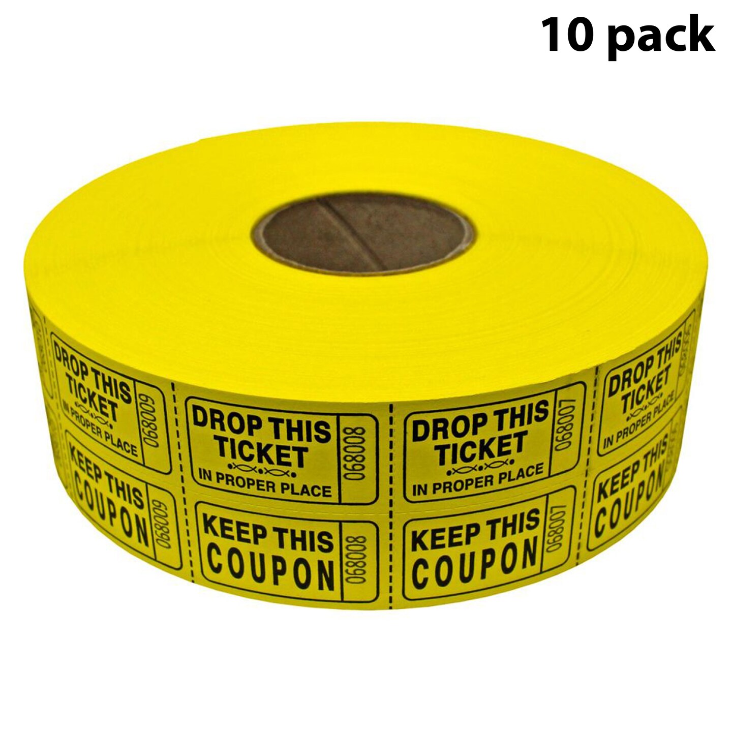 Single Roll Numbered Tickets for Raffles Events and Drawings