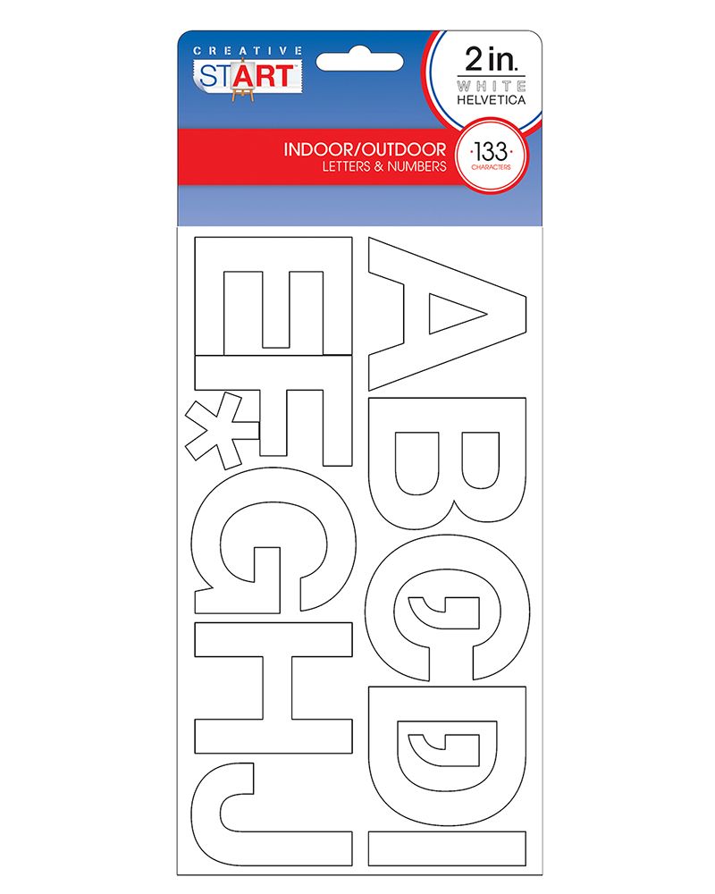 2 Inch Letter Stickers LetterCraft Permanent Vinyl Lettering, Helvetica, 3- Inch, White Letter Stickers White