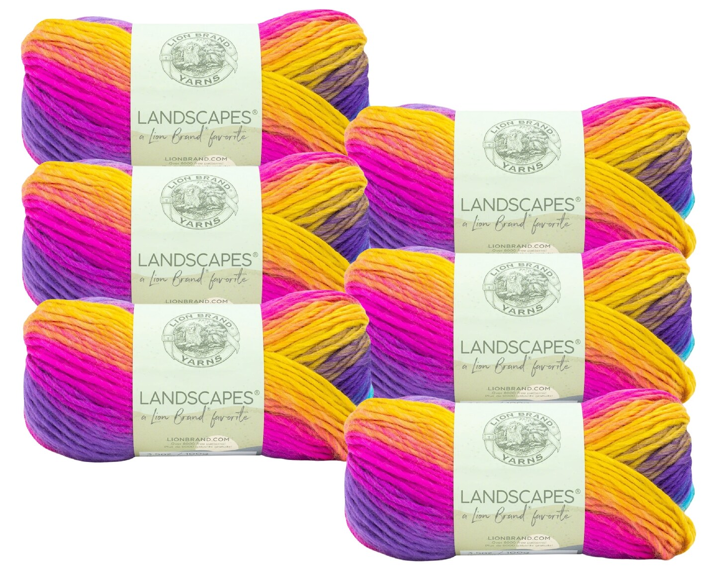 Lion Brand Yarn - Landscapes - 6 Pack Matching Dye Lot (Boardwalk)