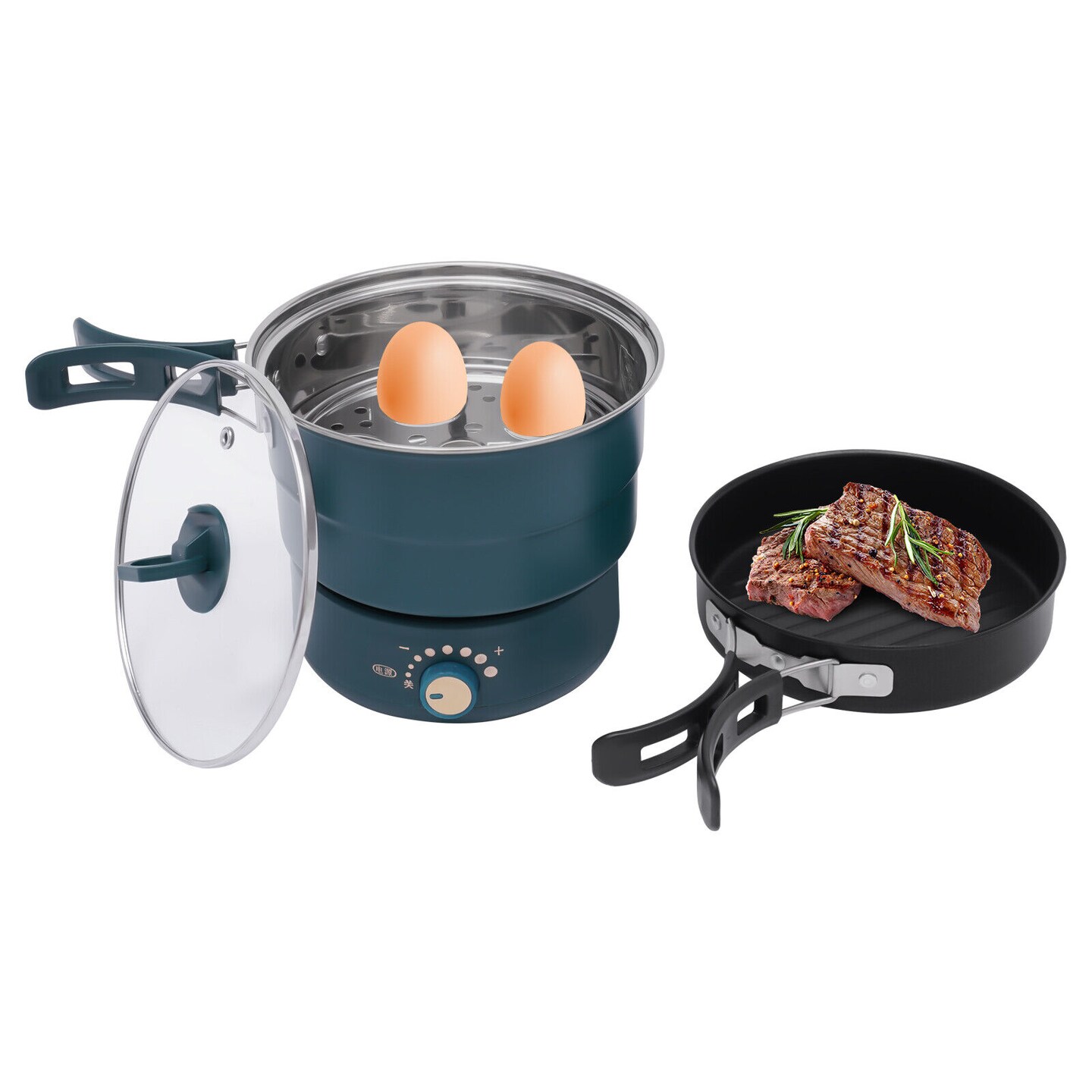 Kitcheniva Multi-functional Split Electric Hot Pot With Anti-scald Handle Non-stick Frying Pan