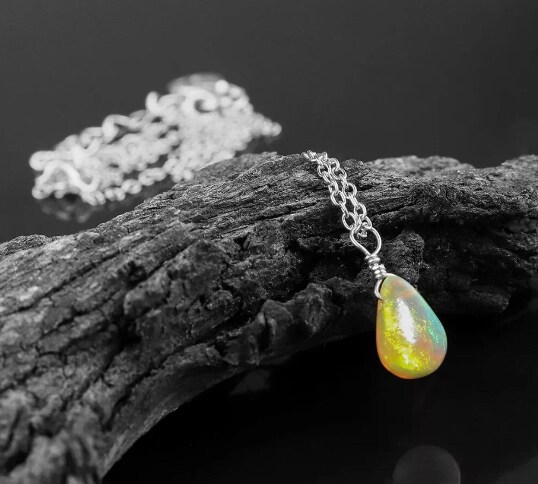 Opal Necklaces: natural precious boulder opal & Ethiopian opal necklaces