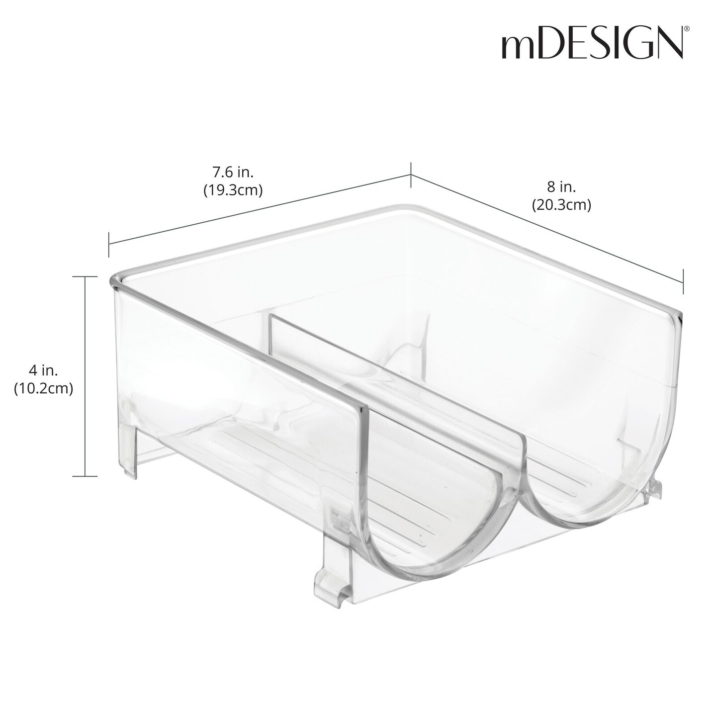 mDesign Plastic Free-Standing Stackable Water Bottle Storage Rack