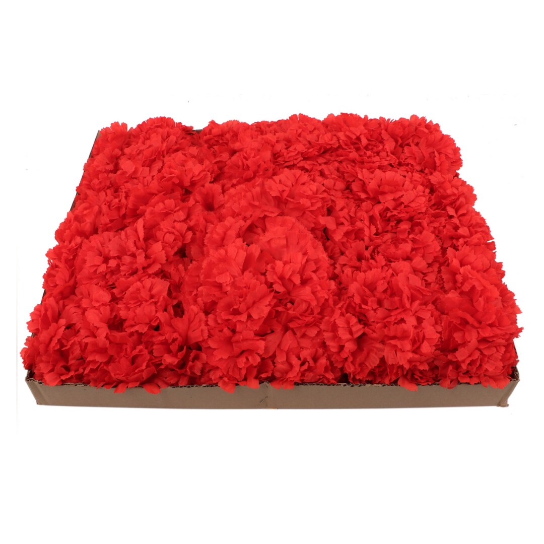 Artificial Carnation Picks, 200-Pack, 5&#x22; Long, 3.5&#x22; Wide, Red Silk Blooms, Decorative Floral Picks, Parties &#x26; Events, Home &#x26; Office Decor