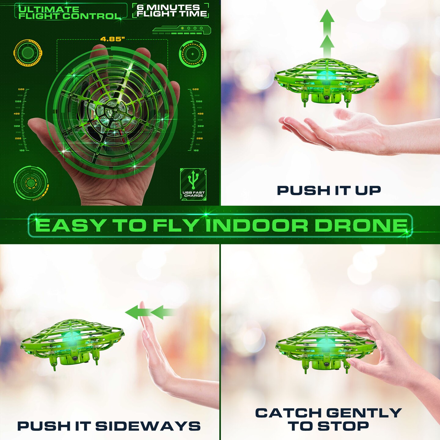 Force1 Scoot Skeet Drone Electronic Shooting Game for Kids (Drone Only)-Green