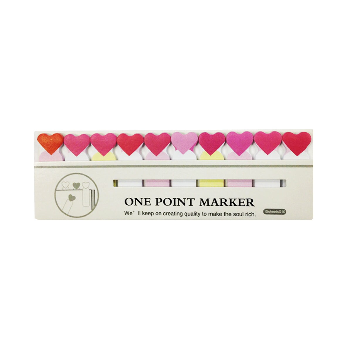 Wrapables Bookmark Flag Tab Sticky Notes (Set of 2), Hearts