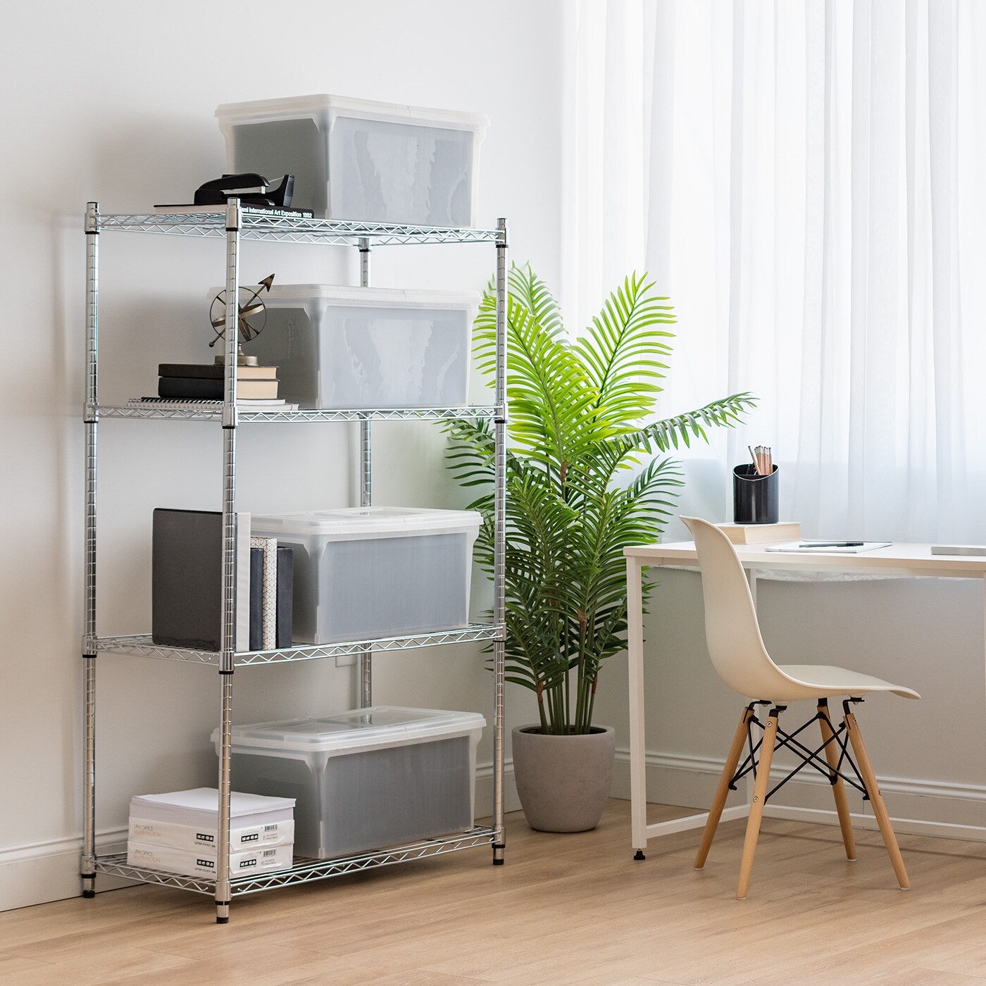 IRIS USA Letter Legal Size Plastic File Box, Home Organizing Storage Container