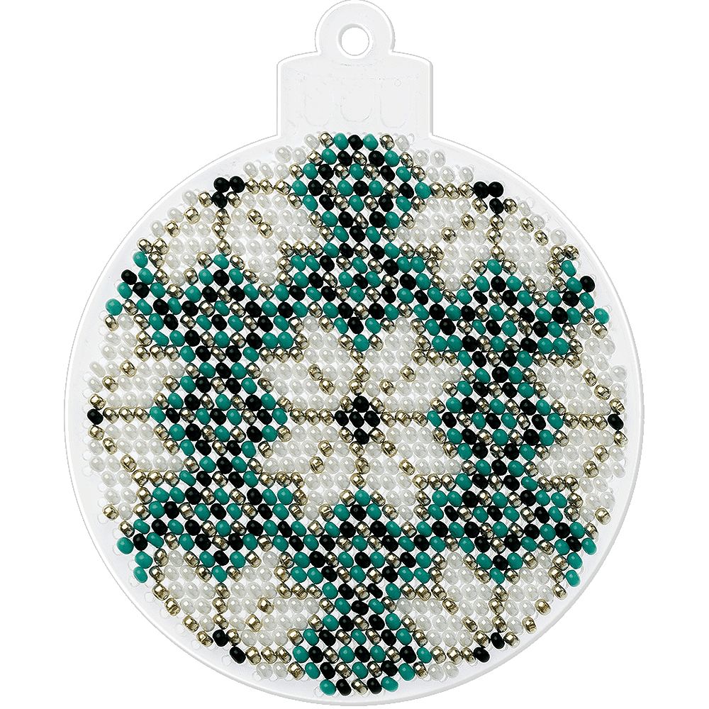Bead embroidery kit on a plastic base