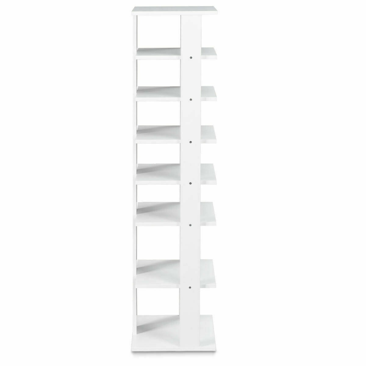 White MDF 7-Tier Shoe Rack with Removable Shelf and Water-Resist Finish for Bathroom Essentials
