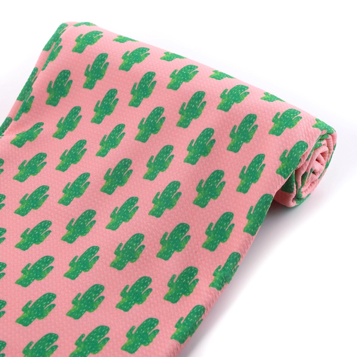 Coral Watercolor Cactus Bullet Fabric 1 yard