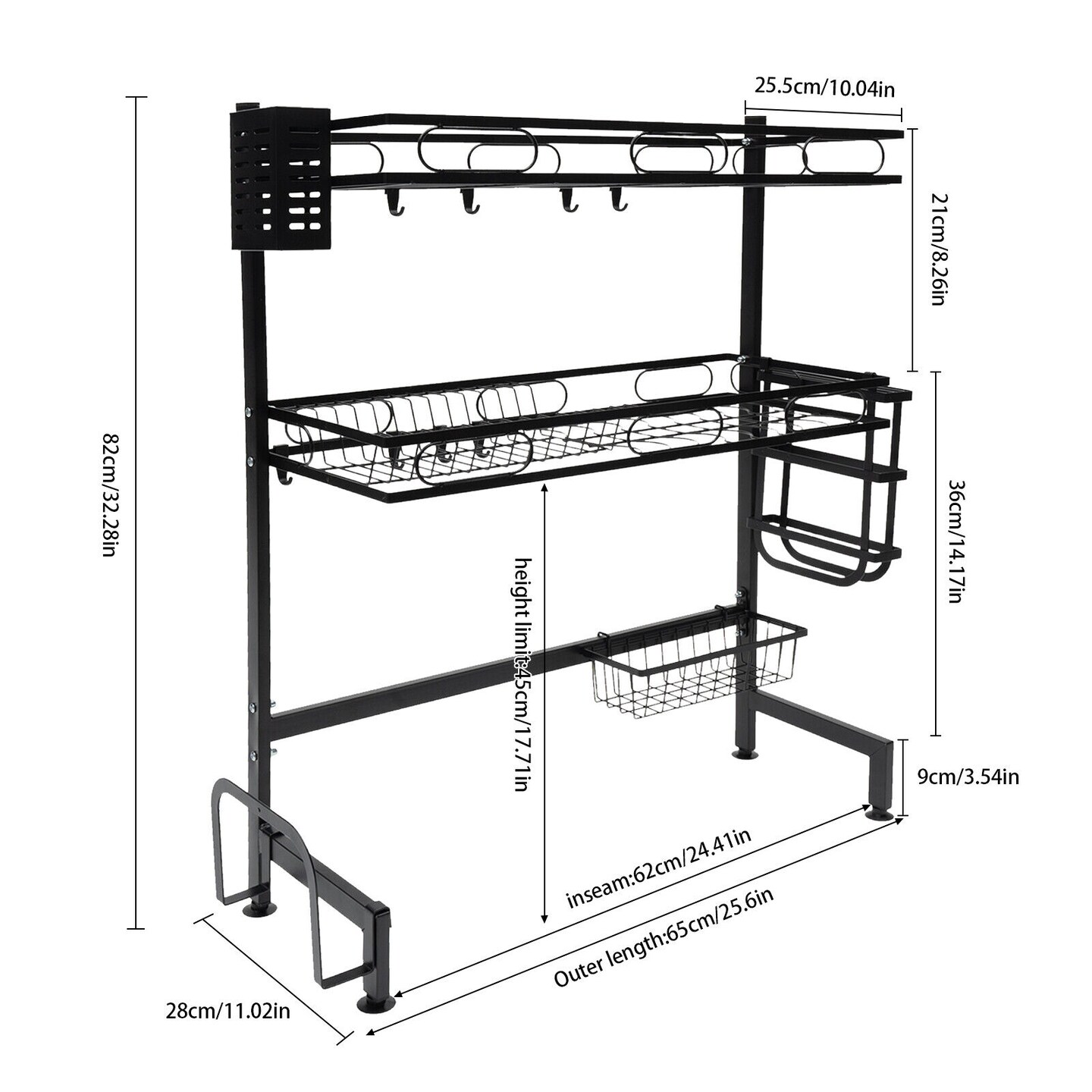 Kitcheniva Modern Multifunction Full Set Dish Drying Rack