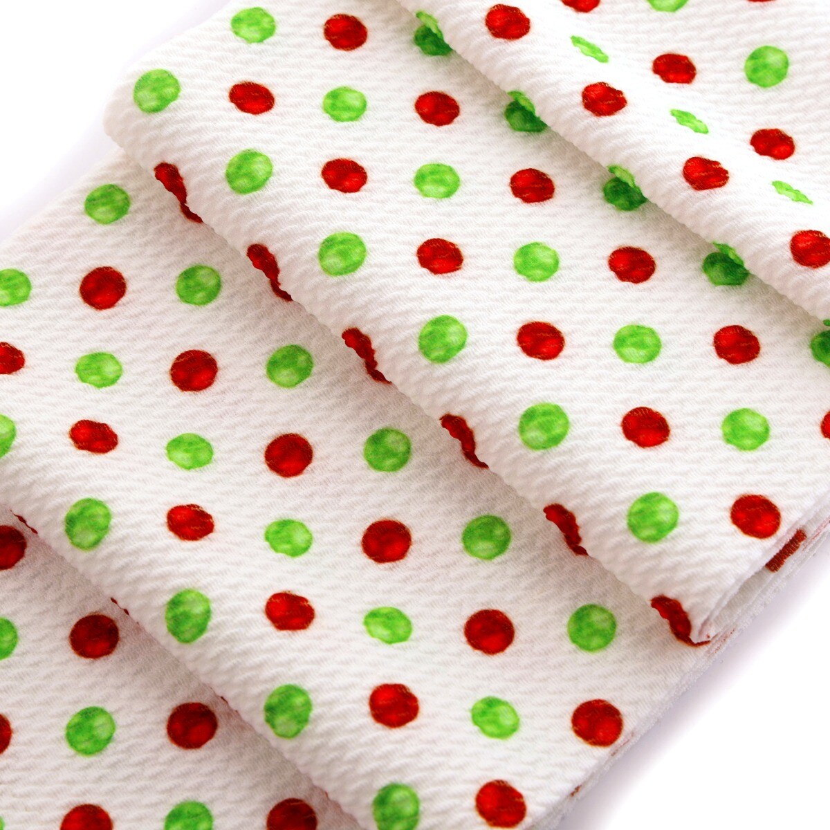 Red and Green Dots Christmas Bullet Fabric 1 yard