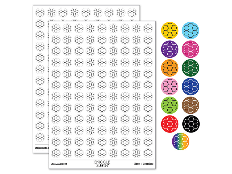 Simple Honeycomb Outline 200+ 0.50&#x22; Round Stickers