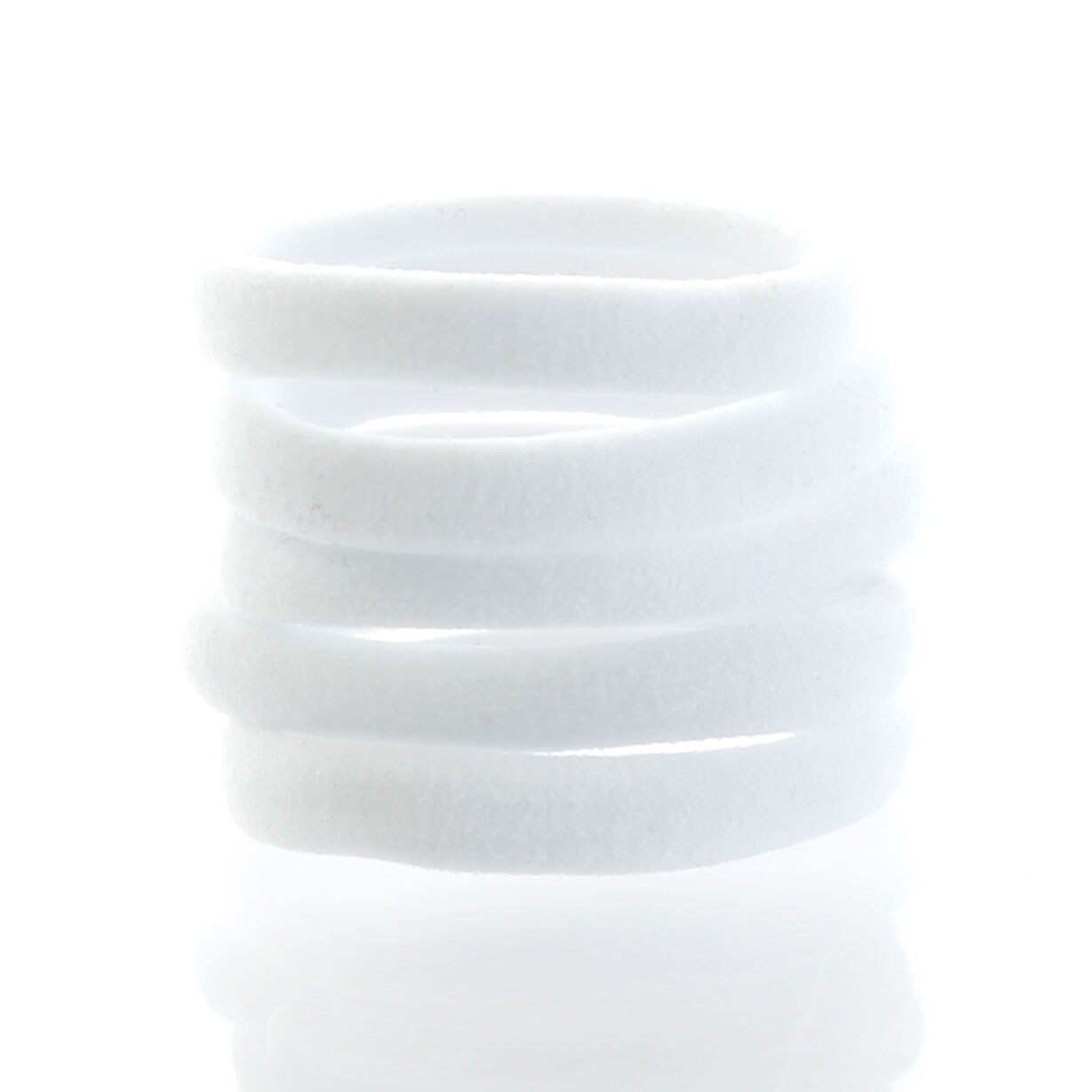 Large Premium Ponytail Hair Bands White 100pcs