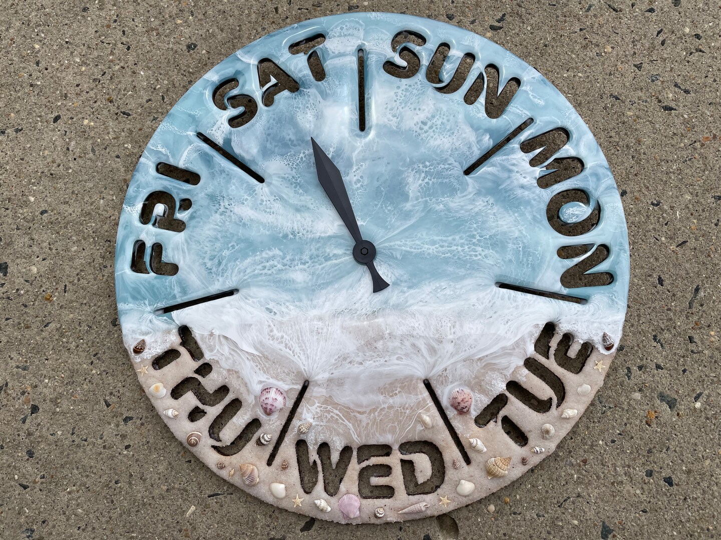Day of the Week Clock, Office Wall Art Retirement Gifts for Boss Co-worker Husband Wife Women Men Beach Decor Ocean Funny Wedding Vacation product 2