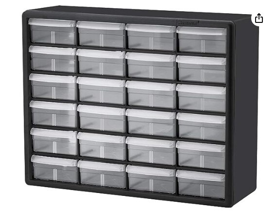 10124 24 Drawer Plastic Parts Storage Hardware and Craft Cabinet, 20-Inch x  16-Inch x 6.5-Inch, Black - Yahoo Shopping