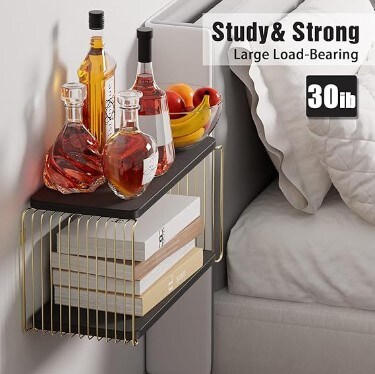 Small Floating Bedside Wall Shelves for Bedroom, Floating Bed Side Table/Night Stand for Office Living Room Modern Decor