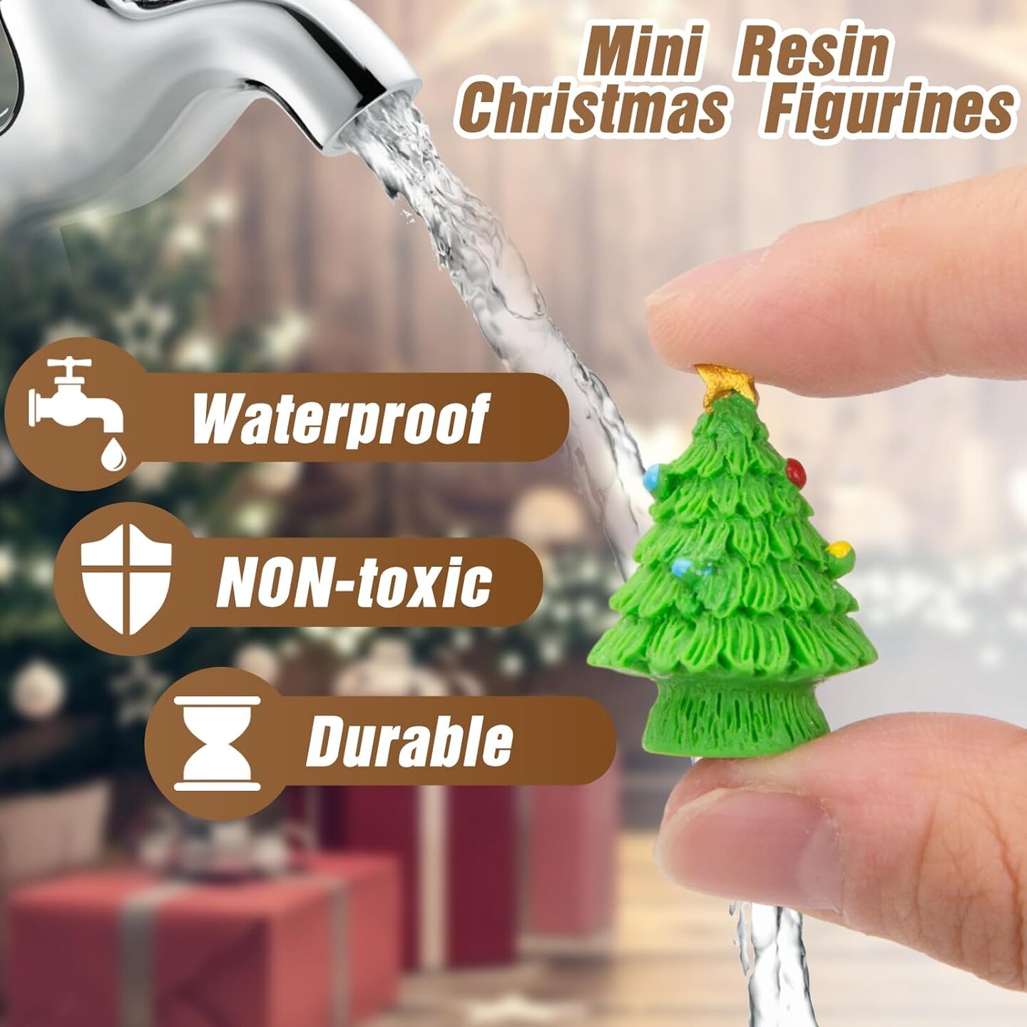 Miniature Resin Christmas Figurines 30 pcs