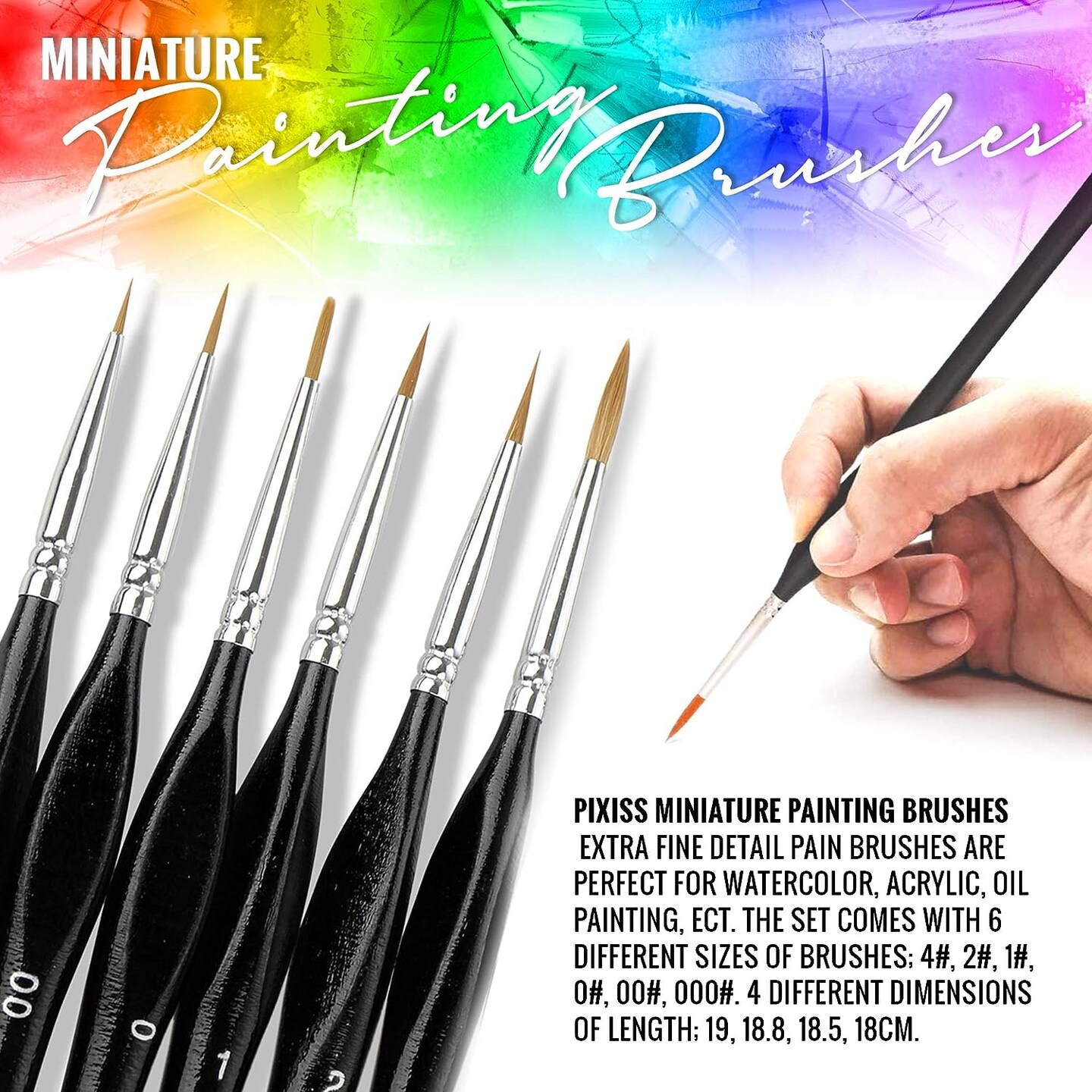 Pixiss Model Paint Storage Case Acrylic Paint Organizer Holder Tray Works with Top Hobby Paint Brands, Paint Rack or Paint Holder 60 Slots with 6 Fine Detail Miniatures Paint Brushes