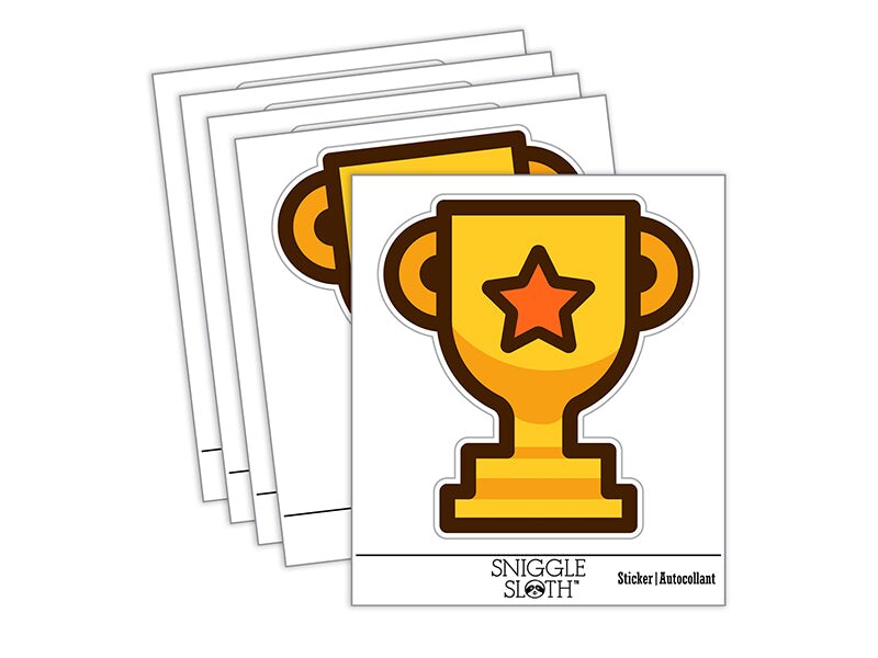 Sticker Trofi Trophy Award Outline with Star Waterproof Vinyl Phone Tablet Laptop ...