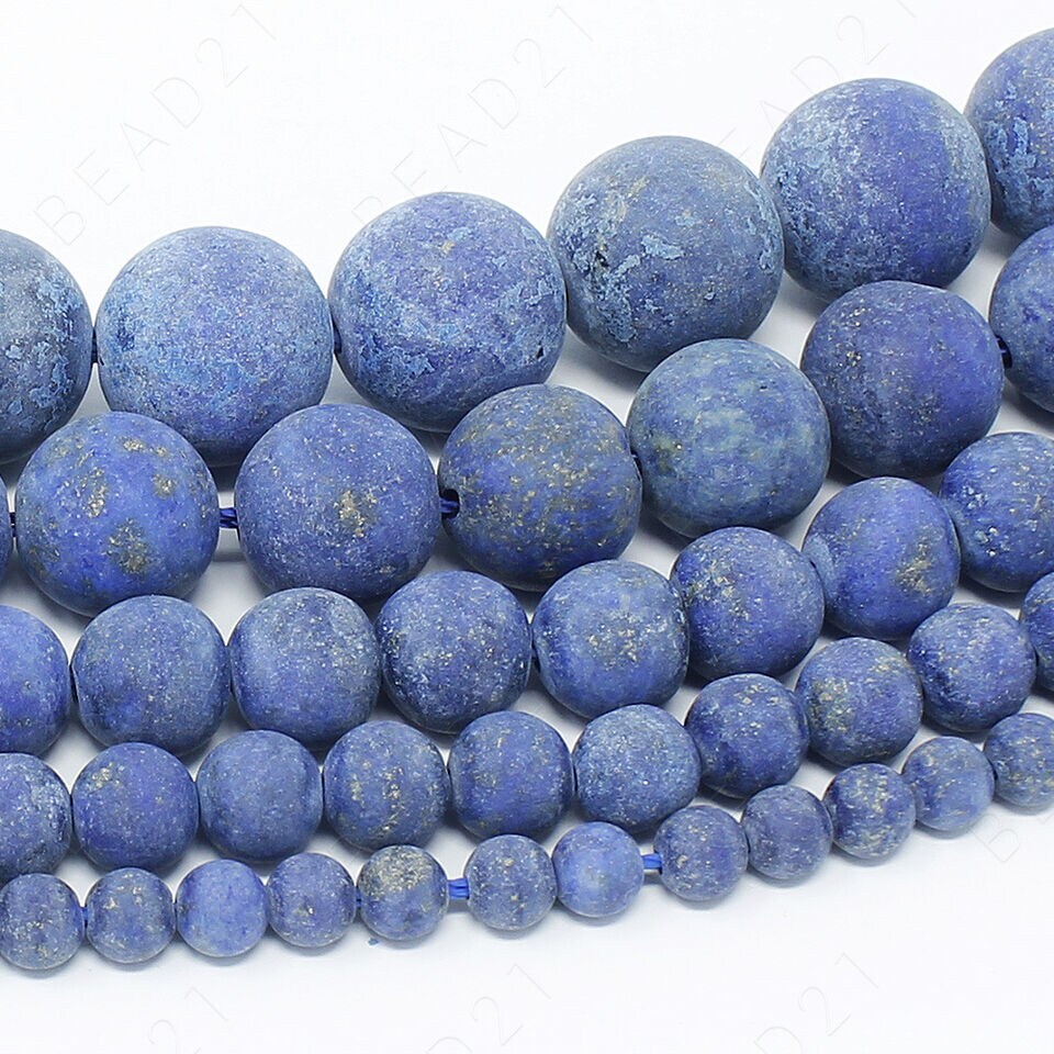 Matte Natural Gemstone Beads Round Frosted .